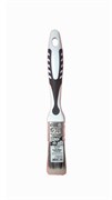 Кисть DECOR плоская Black White универсальная 25х15мм, PREMIUM серебристая щетина, 2К ручка 860-025