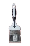 Кисть DECOR плоская Black White универсальная 75х15мм, PREMIUM серебристая щетина, 2К ручка 860-075