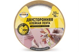 Лента двуст.кл. 50мм*10м ШБ белая AVIORA арт 303-009