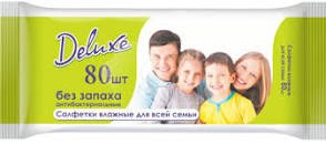 Салфетки влажные DELUXE 80шт в ассорт.Р285, Р284, Р283, Р282,