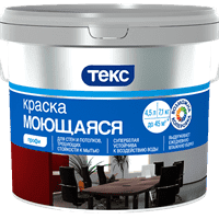 Краска водоэмульсионная ТЕКС моющаяся супербелая Профи 0,9л