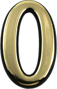 Цифра дверная АЛЛЮР пластик &quot;0&quot; золото (3000,100,20)