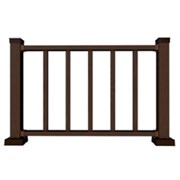 Ограждение ДПК Holzhof WoodStyle секция 1м.п. с тиснением 3D, венге WS02