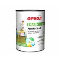 Эмаль ОРЕОЛ акрил желтая 0,9кг 5649