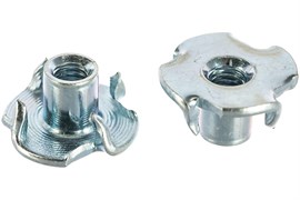 Гайка ELEMENT мебельная забивная М 4 (белый цинк 10 шт) 111210
