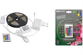 Комплект светодиодной ленты TDM SMD5050-30 LED/м-12В-7,2Вт/м-IP20-RGB (3м), 18Вт, IR-контроллер