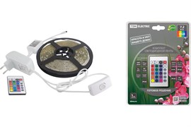 Комплект светодиодной ленты TDM SMD5050-30 LED/м-12В-7,2Вт/м-IP20-RGB (5м), 24Вт, IR-контроллер