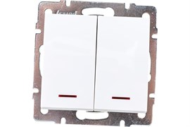 Выключатель LEZARD RAIN двойной с подсветкой белый 703-0288-112