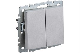 Выключатель BRITE 2-кл.10А ВС10-2-0-БрА алюминий BR-V20-0-10-K47