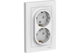 Розетка AtlasDesign дв. з/к со шт , 16А, в сб, БЕЛЫЙ ATN000126