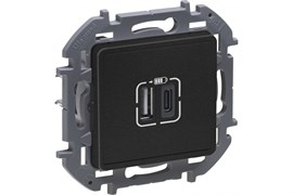 Розетка LEGRAND INSPIRIA 2*USB A-C антрацит 673763