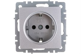 Розетка BRITE с з/к/ш 16А алюминий BR-R14-16-K47