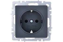 Розетка BRITE с з/к/ш 16А графит BR-R14-16-K53