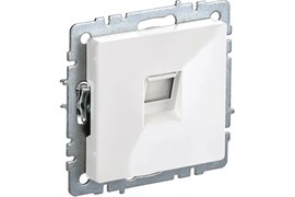Розетка BRITE компьютерная RJ45 кат.5E белая BR-K10-1-K01