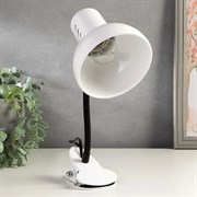 Светильник ЛАЗУРИТ настольный НТ 2077C на прищепке 60 Вт, E27, 220 W , высота стойки 30 см. белый