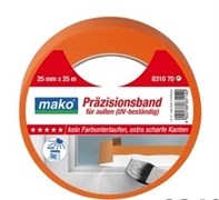 Скотч MAKO малярный 25мм*25м оранжевый,для наруж.работ 831070