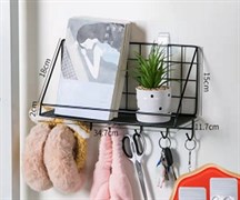 Полка металлическая ФАРГО подвесная с крючками 658-274