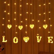 Гирлянда для дома БАХРОМА LOVE 2,5м*0,45/0,65м 90 ламп LED прозр.пров 8реж. IP-20 Тепл бел (соединен