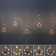 Гирлянда для дома БАХРОМА Новогодние огни 3м*07/0,5м, 96 ламп LED прозр пров 8реж IP-20.Теплый белы