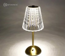 Светильник ESTARES настольный светоCRYSTAL M 3W R-ON/OFF-130x295-CLEAR/GOLD-DC5V/1A-IP20 УУО00004573