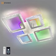 Люстра ESTARES управляемая свето OVAL ICE RGB 75W 5S-APP-725х500х93-WHITE/CLEAR-220-IP20 УУО00004757