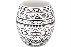 Стакан для зубных щеток MOROSHKA Nomads 9,2х9,2х10см, белый+черный 915-312-01