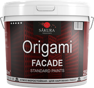 Краска SAKURA водно-дисперсионная фасадная Origami FAÇADE (facad du-fa) 25кг