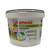 Эмаль ОРЕОЛ акриловая глянцевая белая (пластик) 2,5кг 02333-04