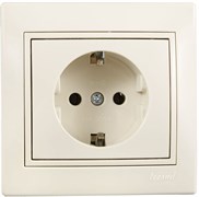Розетка MIRA с/з керамика кремовый со вставкой 701-0303-122