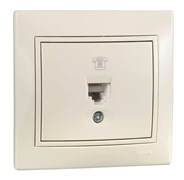 Розетка MIRA телефонная евро со вставкой, кремовый 701-0303-137
