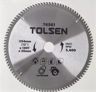 Диск TOLSEN пильный по алюминию 254мм*100Т*30мм,76561