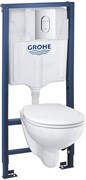 Набор GROHE DIY Solido 4в 1 кнопка Skate Cosmopolitan, унитаз подвес, сиденье с микр+инстал 39586000
