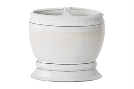 Стакан для зубных щеток WESS Elegance с разделителем 6х13,2х13см, белый G86-40