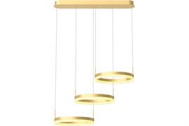 Люстра светодиодная RITTER RIVO диммируемая ДУ, 3 режима 680*300*1000 72Вт 17м² белый/золото 52090 4
