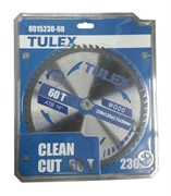 Диск TULEX пильный ЧИСТЫЙ РЕЗ, по дереву, 230х30мм, 60Т 8015230-60