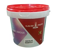 Краска декоративная ГАУДИ PEARL AMOUR (перламутр) Белый жемчуг 1кг