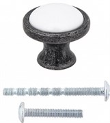 Ручка мебельная PALLADIUM Stampa Knob Ancient Silver 115584