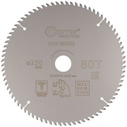 Диск пильный CUTOP Profi Plus по дереву 80 зуба 250мм 75-25080Т