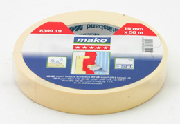 Скотч MAKO малярный 50мх19мм (до 80°С) желтый 830919