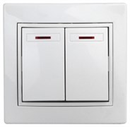 Выключатель ЭРА 2-ой Intro с подсвет 10А-250В Plano бел 1-105-01