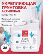 Грунтовка EURO PRIMER укрепляющий акрилатный 3л