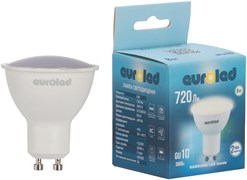 Лампа светодиодная EUROLED GU10 8W 3000K матовая E-GU10-8W-3K