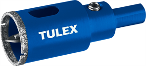 Коронка TULEX алмазная по стеклу и керамической плитке, центр.сверло, трехгранный хвостовик 65мм