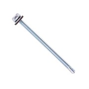 Саморезы СТРОЙБАТ кровельные с буром 6,3x102 (белый цинк 20 шт)304770