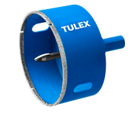 Коронка TULEX алмазная по стеклу и керамической плитке, центр.сверло, трехгранный хвостовик 115мм