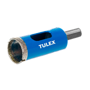 Коронка TULEX алмазная по стеклу и керамической плитке, центр.сверло, трехгранный хвостовик 20 мм