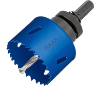 Коронка TULEX биметаллическая, шестигранный хвостовик,с центрирующим сверлом,в сборе 64мм 601013-064