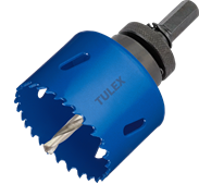 Коронка TULEX биметаллическая, шестигранный хвостовик, с центрирующим сверлом, в сборе 67мм 601013-067