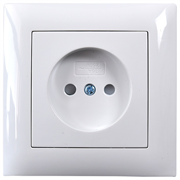 Розетка SIRIUS MIRA одноместная без заземления со шторками белая 16A РC-022х-MIR