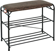 Подставка для обуви АЛЬФА 23 с сиденьем, черный ПДОА 23СЧ